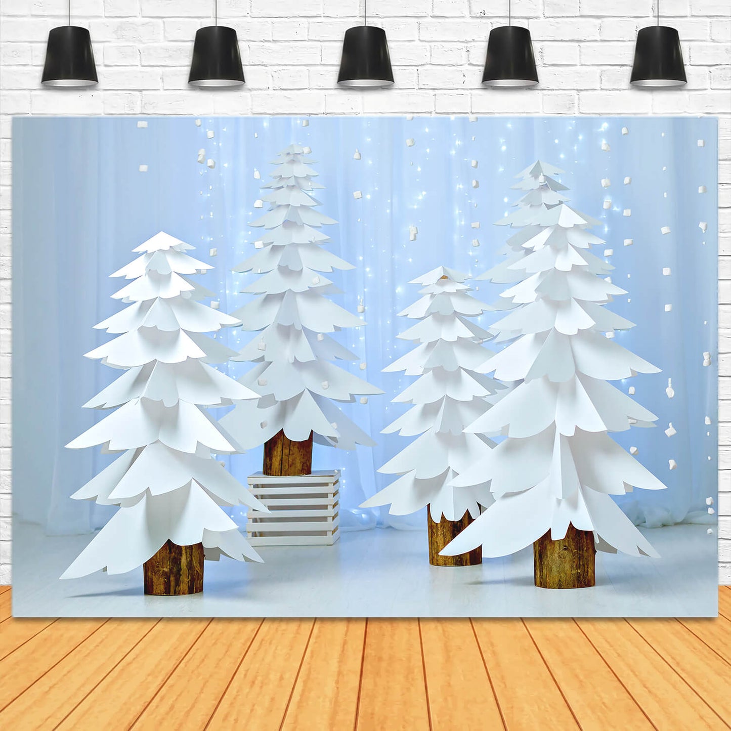 Paper Christmas Trees Photography Backdrop M11-16