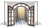 Outside Winter Window Forest Scenery Backdrop M11-27