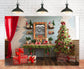 Christmas Tree Red Curtain Gifts Studio Backdrop M11-36