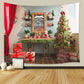Christmas Tree Red Curtain Gifts Studio Backdrop M11-36
