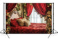 Christmas Room Garland Red Bed Backdrop M11-39
