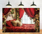 Christmas Room Garland Red Bed Backdrop M11-39