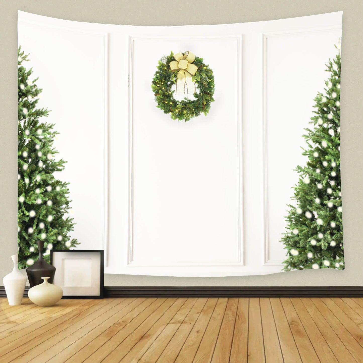 Christmas Headboard Retro White Wall Backdrop M11-40