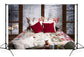 Winter Snowy Window Christmas Bed Backdrop M11-41