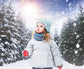 Winter Forest Snowfall Sunlight Landscape Backdrop M11-45