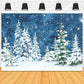 Winter Spruce Forest Snow Watercolor Backdrop M11-46
