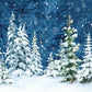 Winter Spruce Forest Snow Watercolor Backdrop M11-46