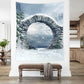 Winter Snow Mountain Lake Stone Arch Backdrop M11-49