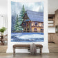 Winter Forest Cabin Snow Photography Backdrop M11-50