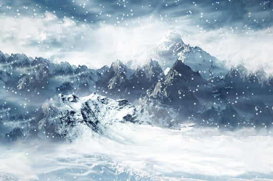 Mountain Snow Ice Winter Landscape Backdrop