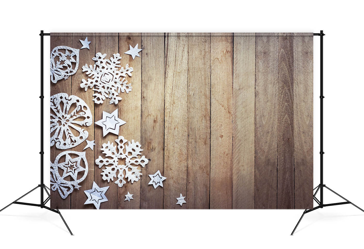 Rustic Snowflakes Wood Photography Backdrop M11-55