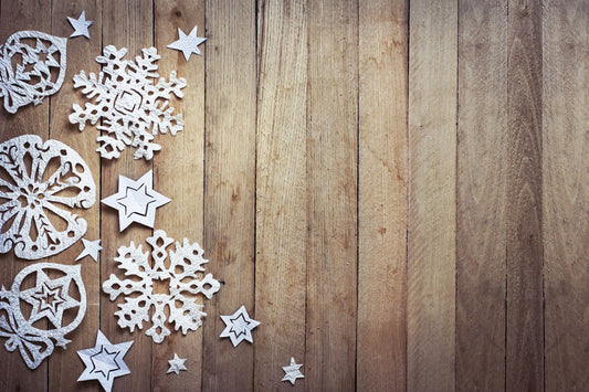 Rustic Snowflakes Wood Photography Backdrop