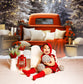Vintage Christmas Red Car Snowy Forest Backdrop M11-57