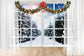 Christmas Window Snow Forest View Backdrop