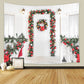 Christmas Wreaths Decorated Front Door Backdrop M11-68