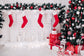 Christmas Tree Fireplace Socks Gift Box Backdrop 
