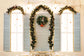 Christmas Wreaths Jingle Bells Street Lamps Shutters Door Steps Backdrop M12-02