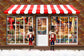 Nutcracker Toy Store Street View Fairytale Style Brick Wall Christmas Backdrop M12-04