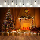 Christmas Lights Tree Fireplace Photo Backdrop M12