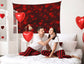 Valentine's Day Covered Red Heart Halo Scattered Scene Romantic Backdrop M12-06