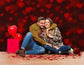 Valentine's Day Covered Red Heart Halo Scattered Scene Romantic Backdrop M12-06