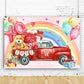 Valentine's Day Rose Bear Trunk Red Car Rainbow Balloons Graffiti Backdrop M12-11
