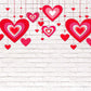 Valentine's Day Red Heart Decoration white brick wall Backdrop M12-13