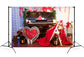 Valentine Red Heart Romantic Piano Decorations with Flower Backdrop M12-18