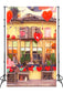 Warm Yellow Commercial Street Scene Heart Decoration Valentine's Day Backdrop M12-25