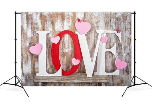 Valentine's Day Wooden Wall Panel Love Letter Decoration Split Heart Backdrop M12-27