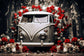 Valentine's Day Vintage Car Red And White Roses Romantic Backdrop M12-34