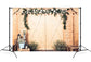 Valentine's Day Log Barn Door White Roses And Starry Night Decoration Backdrop M12-40