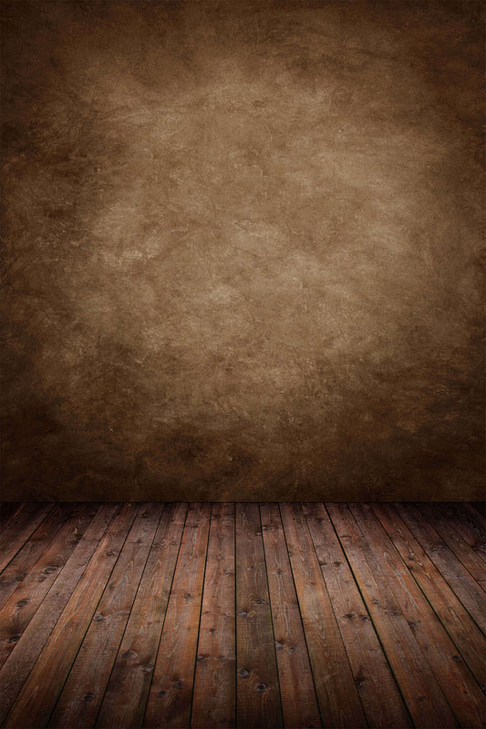 Abstract Vintage Brown Photography Backdrop With Wooden Floor M2-04