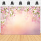 Spring Pink And White Flowers Blooming Abstract Backdrop M2-11