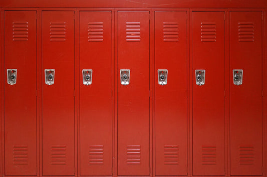 Red High School Locker Photography Backdrop 