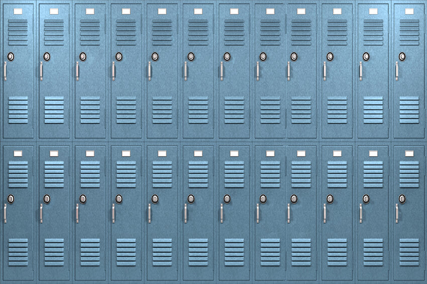 Blue Locker Backdrop Back to School Theme