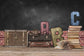 Alphabet Suitcase Blackboard School Backdrop 