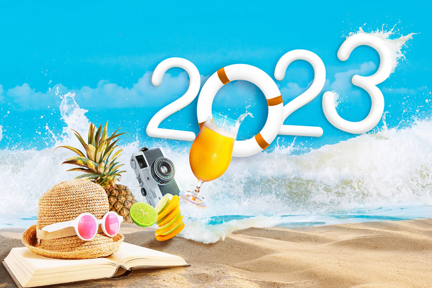 2023 Summer Beach Party Travel Backdrop