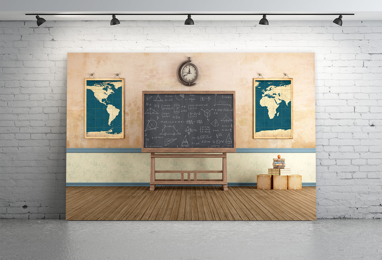 Vintage Classroom With Blackboard Backdrop M5-131 – Dbackdrop