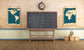 Vintage Classroom With Blackboard Backdrop 