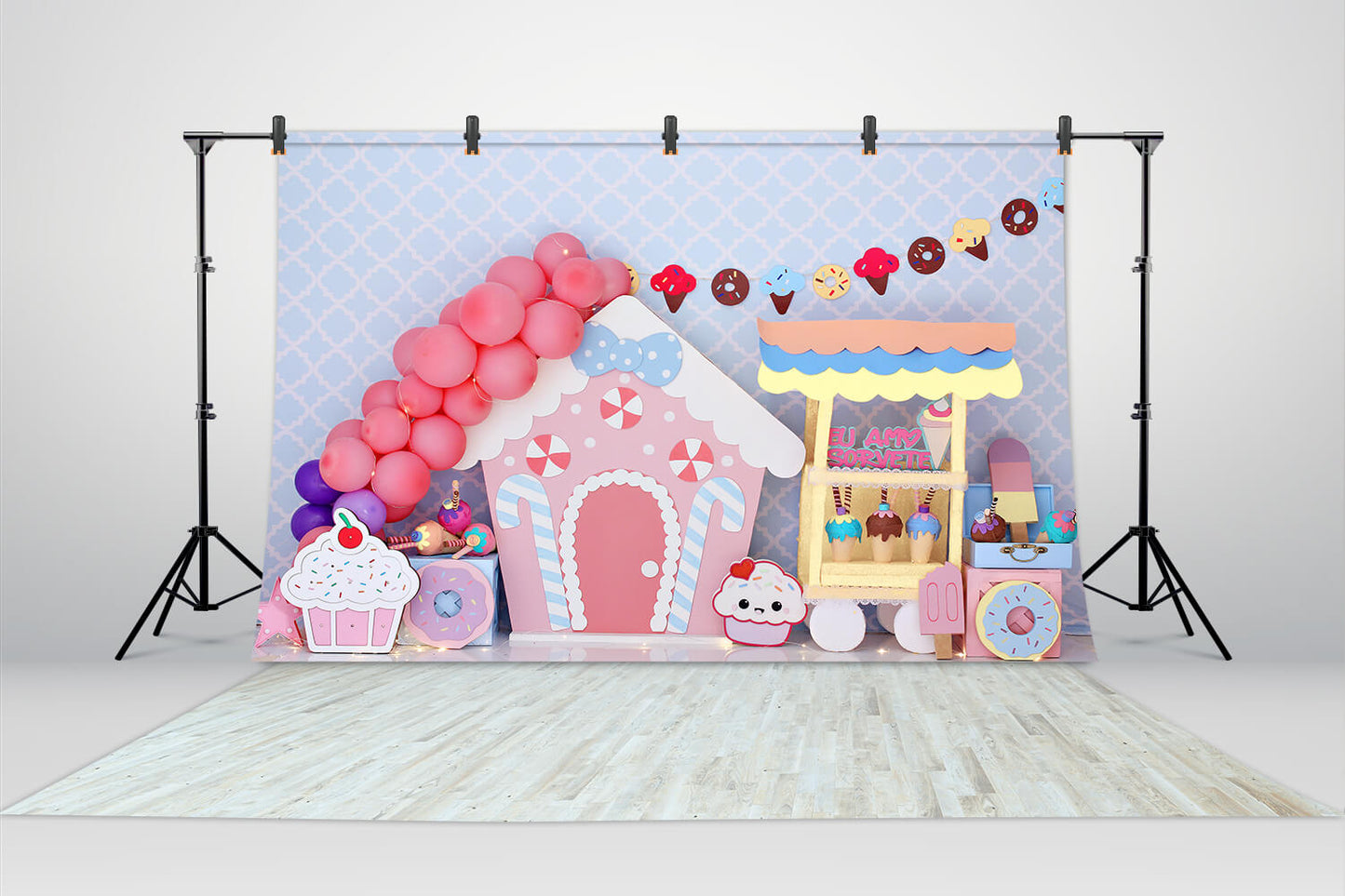 Pink Candy House Children Photography Backdrop M5-141