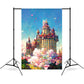 Oil Painting Flower Garden Castle Backdrop 