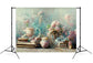 Art Painting Afternoon Tea Book Flower Backdrop 
