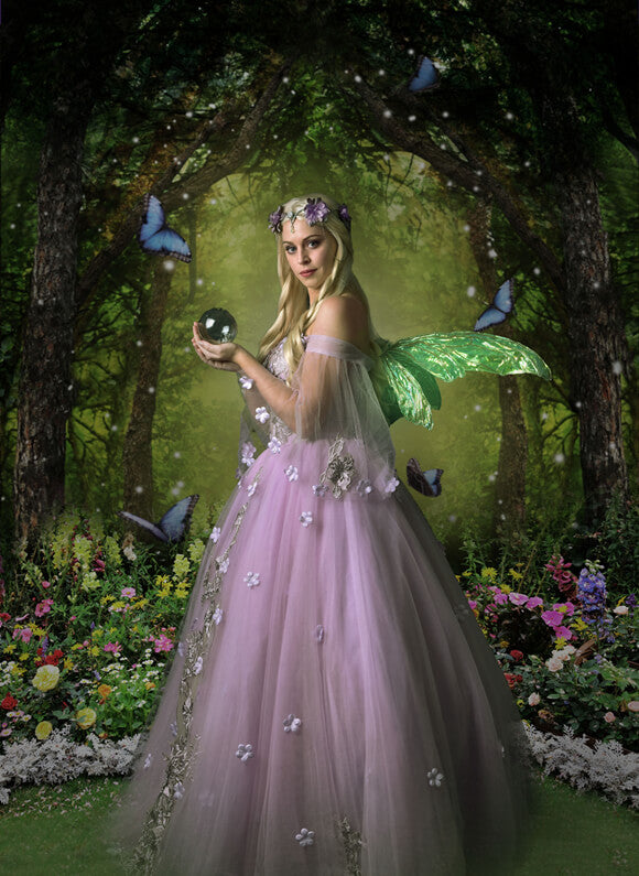 Mythical Forest Butterflies Magic Light Backdrop M5-159