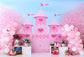 Pink Castle Flowers Backdrop for Photography Studio