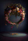Abstract Gradient Floral Halo Wreath Backdrop M5-56