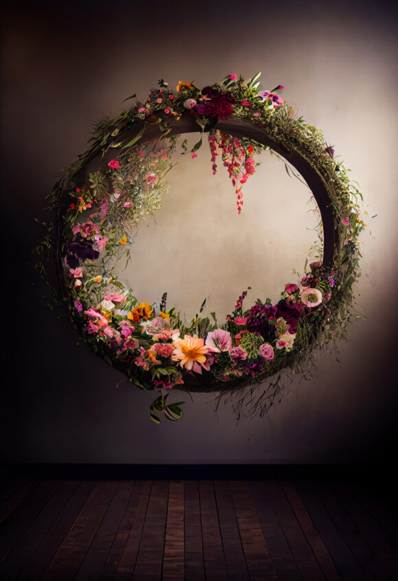 Abstract Blurry Wreath Floral Ring Backdrop 