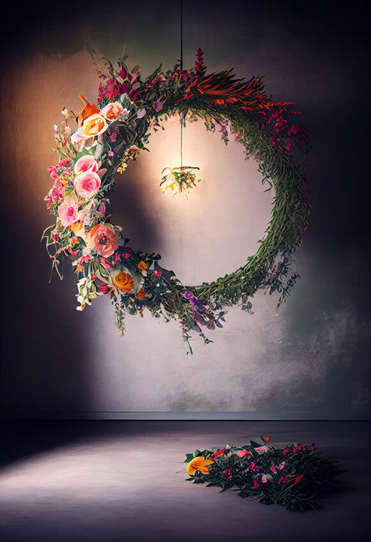 Lights Floral Ring Abstract Photography Backdrop
