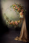 Hanging Flower Wreath Abstract Textured Backdrop