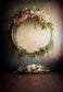 Vintage Flower Garland Abstract Textured Backdrop